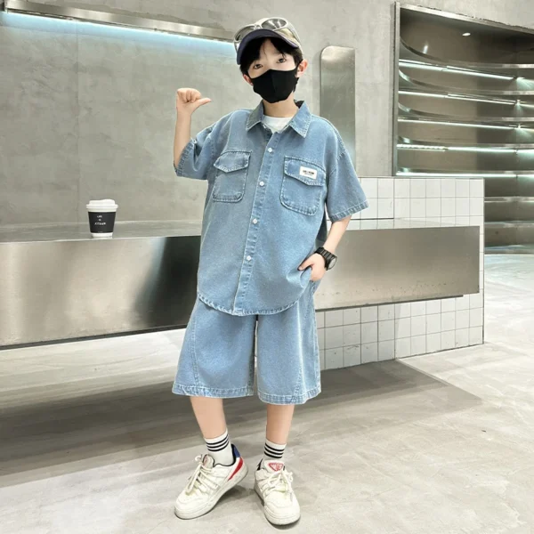 New Casual Kids Child  Denim Suit for Teenage Boy - Image 3