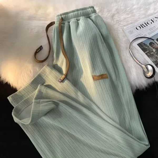 Summer ice silk wide leg pants for men, loose and flowing - Image 4
