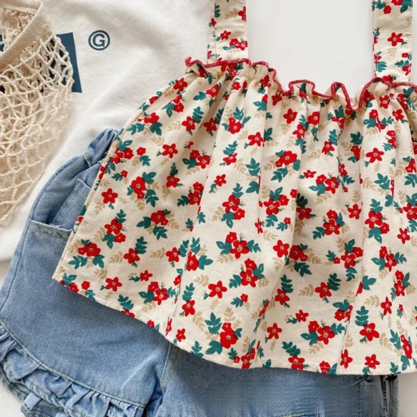 Summer Kids Girls Outfit Sets Cotton Toddler Girls - Image 2