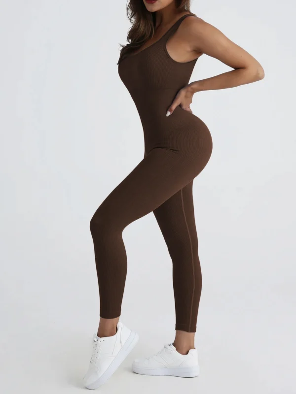 sleeveless summer jumpsuit ribbed yoga suit sports outdoor clothing - Image 2
