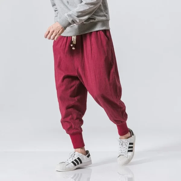 Japanese Style Cotton Linen Pants Plus Size Chinese Style - Image 3