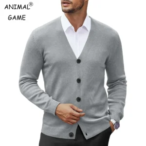 New Men's V Neck Cardigan Sweatcoats