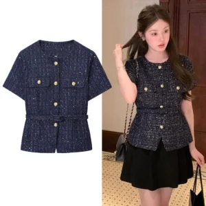TRAF Women's Fashion Jacket Chic Elegant Short Coat