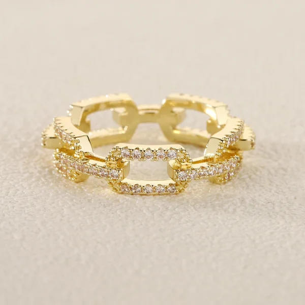 Fashion Cuban Link Chain Ring Engagement Jewelry - Image 5