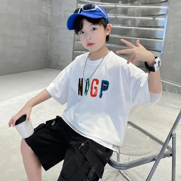 Boy Set Children Short Sleeve Dinosaur T-shirt + Shorts - Image 6