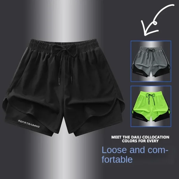 Sports Three Piece Pants Double layered Sports Shorts - Image 5