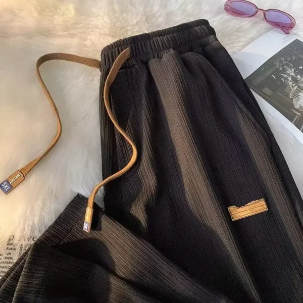Summer ice silk wide leg pants for men, loose and flowing - Image 5