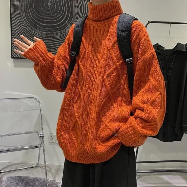 Winter Turtleneck Men Clothes Winter Sweater Men Coat - Image 2