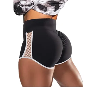 High Waist Sport Shorts Quick-Drying Side Hollow Out Slim Fit Short