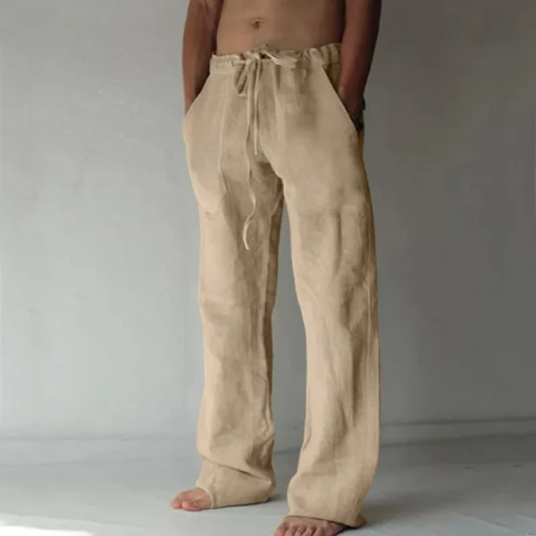 2024 New men's cotton linen long pants men's spring - Image 2
