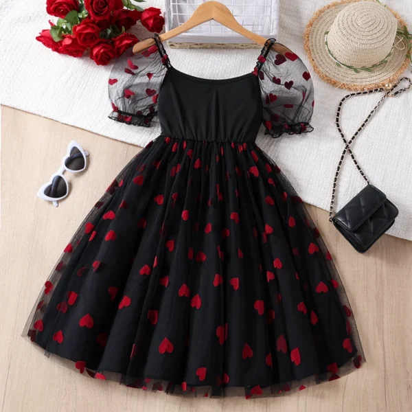 Girls Dresses Summer Girl Tutu Dress Puff Sleeve - Image 2