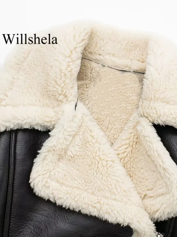 Willshela Women Fashion Solid Front Zipper Jackets Vintage - Image 3