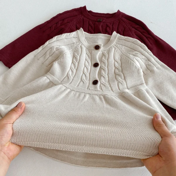 Girls Clothes Long Sleeve Sweater Dress Kids - Image 4