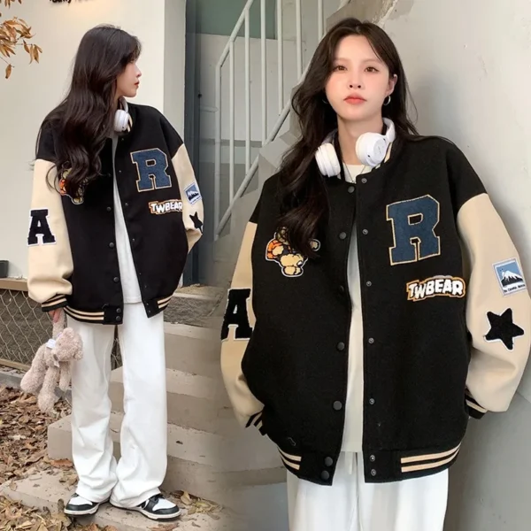 New Autumn and Winter Padded Baseball Jersey Women - Image 2
