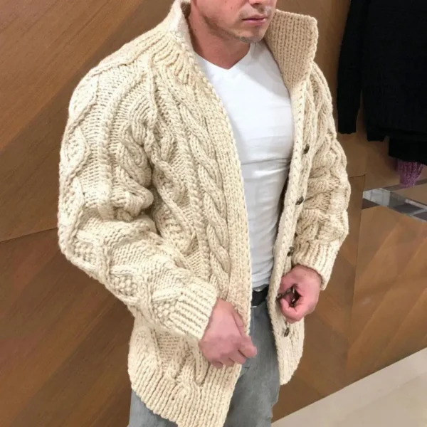 Winter Autumn Men Sweater Buttons Cardigan - Image 5