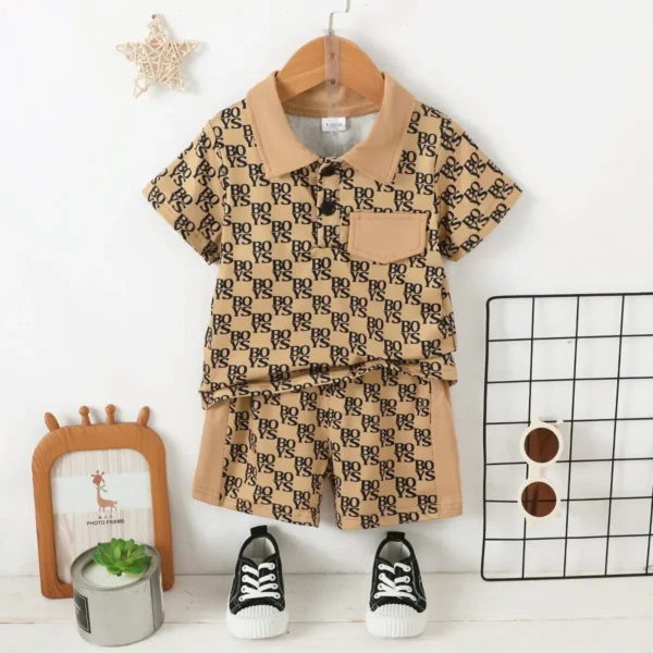 Set Children Fashion Gentleman Pocket Style Button