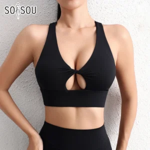 Women Gym Sport Sexiest Bra Chest Pad Removable Elastic Tight