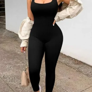 sleeveless summer jumpsuit ribbed yoga suit sports outdoor clothing