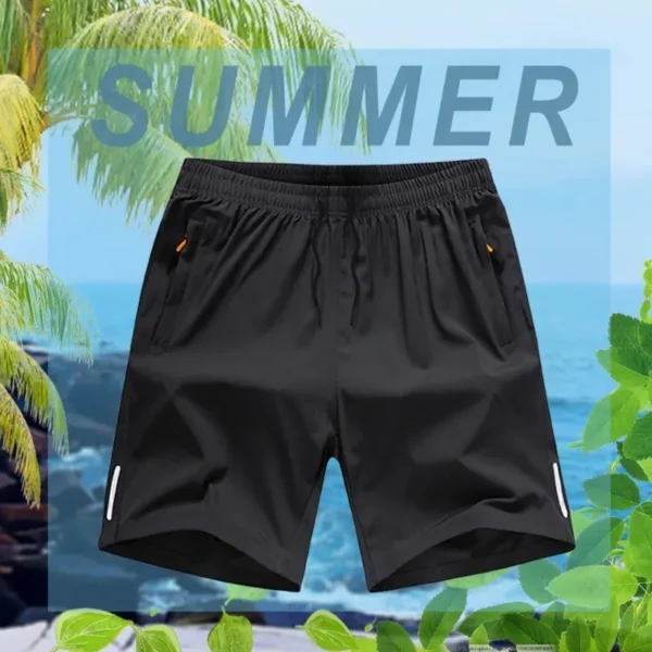 Ice Silk Shorts Men's Summer Beach Pants Casual Loose - Image 6
