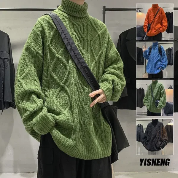 Winter Turtleneck Men Clothes Winter Sweater Men Coat - Image 5