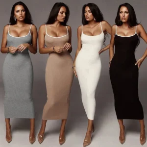 Backless Knit Bodycon Maxi Dress