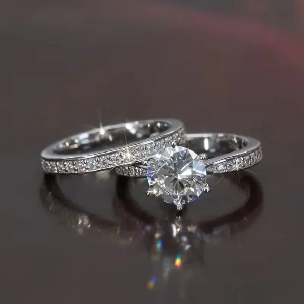 Huitan Cubic Zirconia Rings Set for Women - Image 2