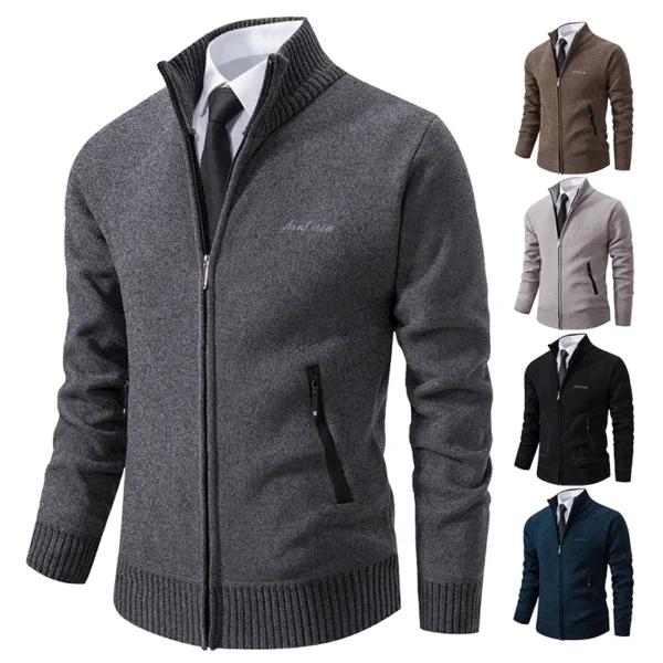 2023 Knitwear Spring and Autumn Men's Stand-up Collar - Image 2