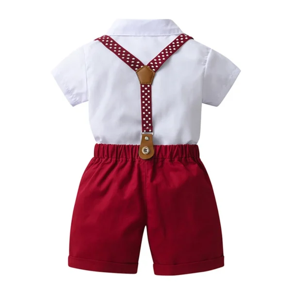Baby Boys Gentleman Outfits Suits Short Sleeve Bowtie - Image 2
