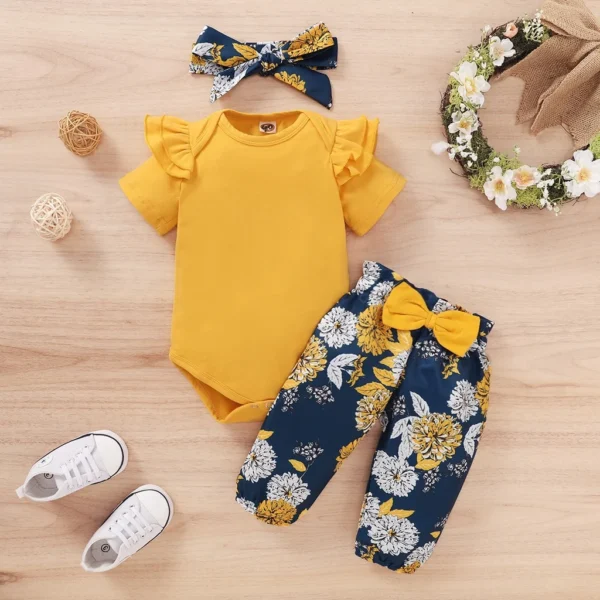 Newborn Baby Girls Clothing Set Infants Girl Short Sleeve
