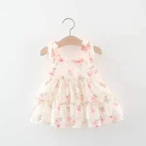 Children's Mesh Dress with Flower Baby Girl's