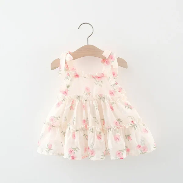 Children's Mesh Dress with Flower Baby Girl's
