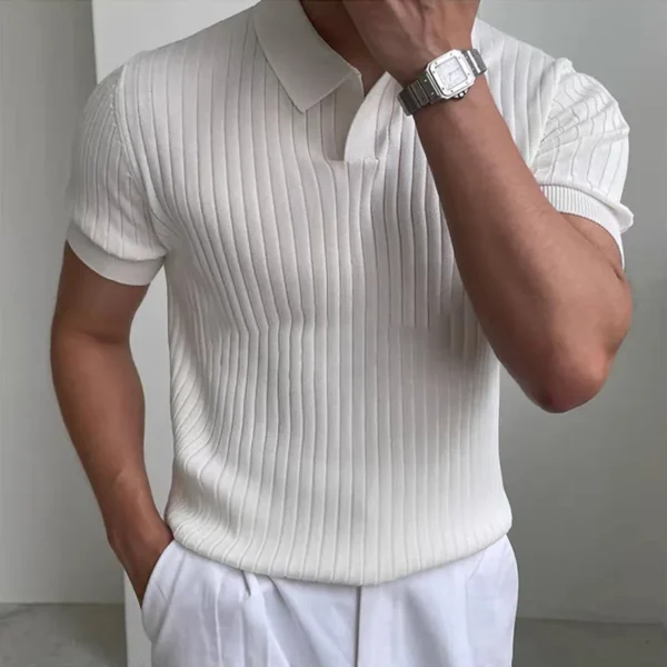 Slim Fit T-Shirt Fashionable Men's Golf Polo Shirt - Image 3