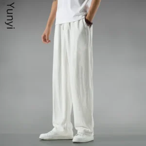 Summer Loose-fit Casual Pants Men's Linen Beige