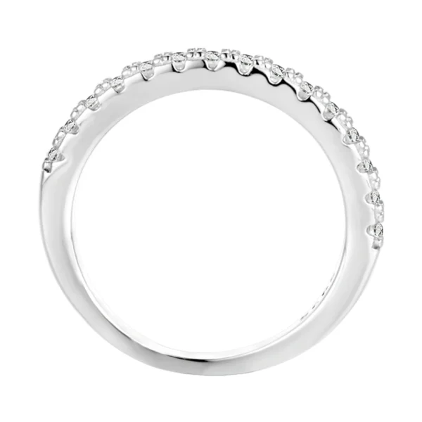925 Sterling Silver White Gold Round Excellent Cut Moissanite Ring - Image 4