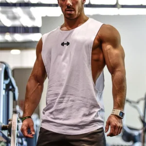 Gym Fitness Training Vests Cotton Breathable Side Slits