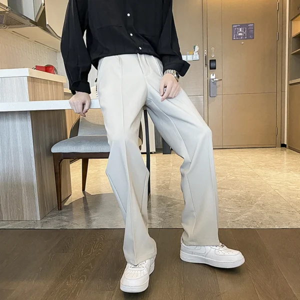 Spring Men Suit Pants Wide Leg Long Drape Trousers - Image 5