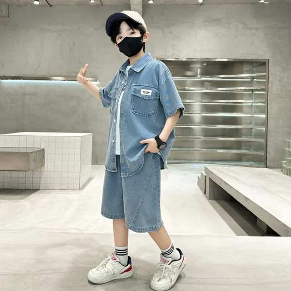 New Casual Kids Child  Denim Suit for Teenage Boy - Image 4