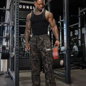 American style trendy casual pants with digital camouflage print