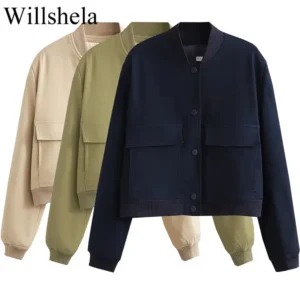 Women Fashion Jackets Coat With Pockets V-Neck Single