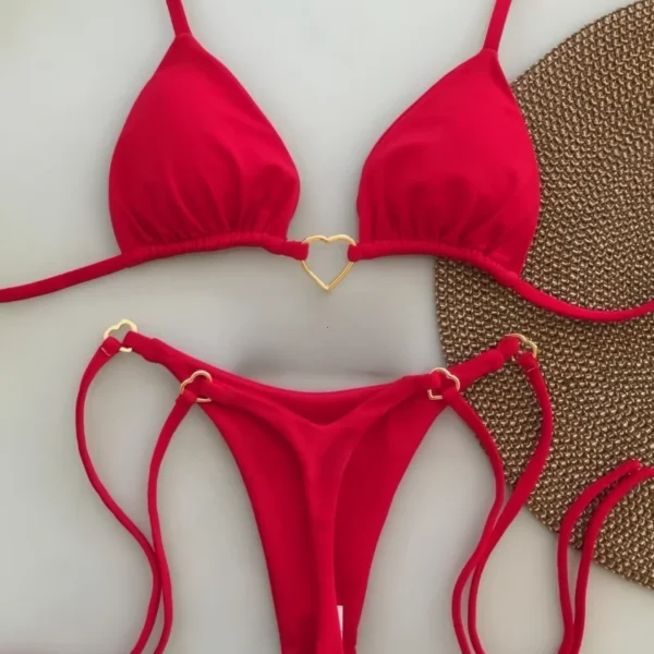 White Bikini Women Suit Low Waist swimwear women - Image 2