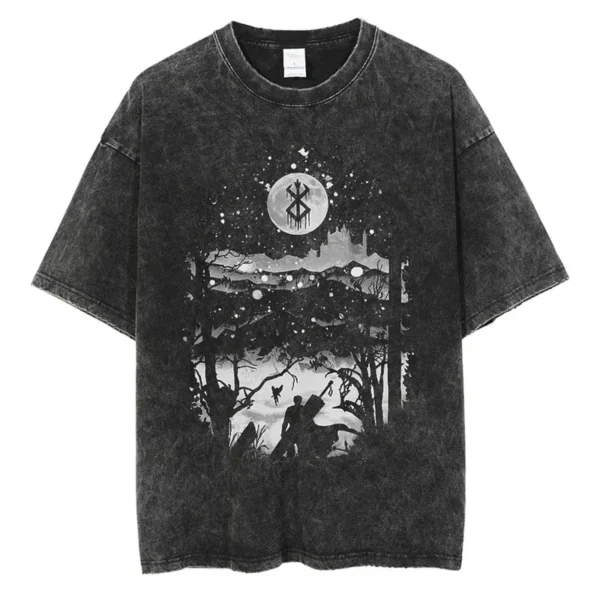 Hot Anime Berserk Guts Printed Cotton Tshirts Vintage - Image 3