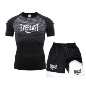EVERLAST Men's Compress Shirt + 2-in-1 sports shorts
