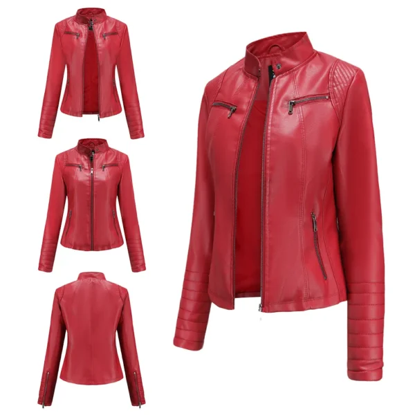 2025 Women's Leather Jacket Spring Autumn - Image 4