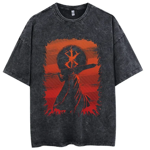 Hot Anime Berserk Guts Printed Cotton Tshirts Vintage - Image 4
