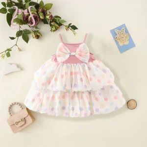 Newborn Baby Girl Birthday Party Dress Sweet Bow Children