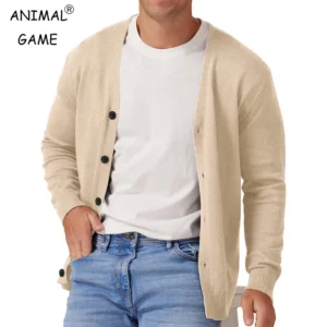 New Men's Vintage Long Sleeve Cardigan Sweater