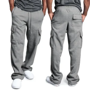 Mens Sweatpants Long Pants Men Multi-pocket