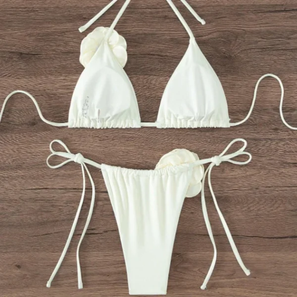 Flowers Strappy Bikini Women Swimwear Female Swimsuit - Image 4