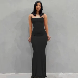 Solid Color Sexy Slim High Step Slip Dress