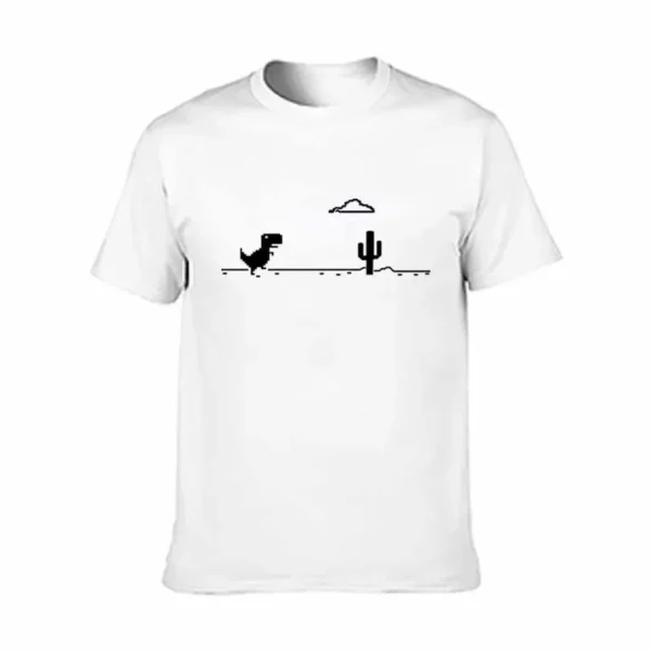 Mosaic Game Cactus Little Dinosaur Prints Men T-Shirts - Image 2